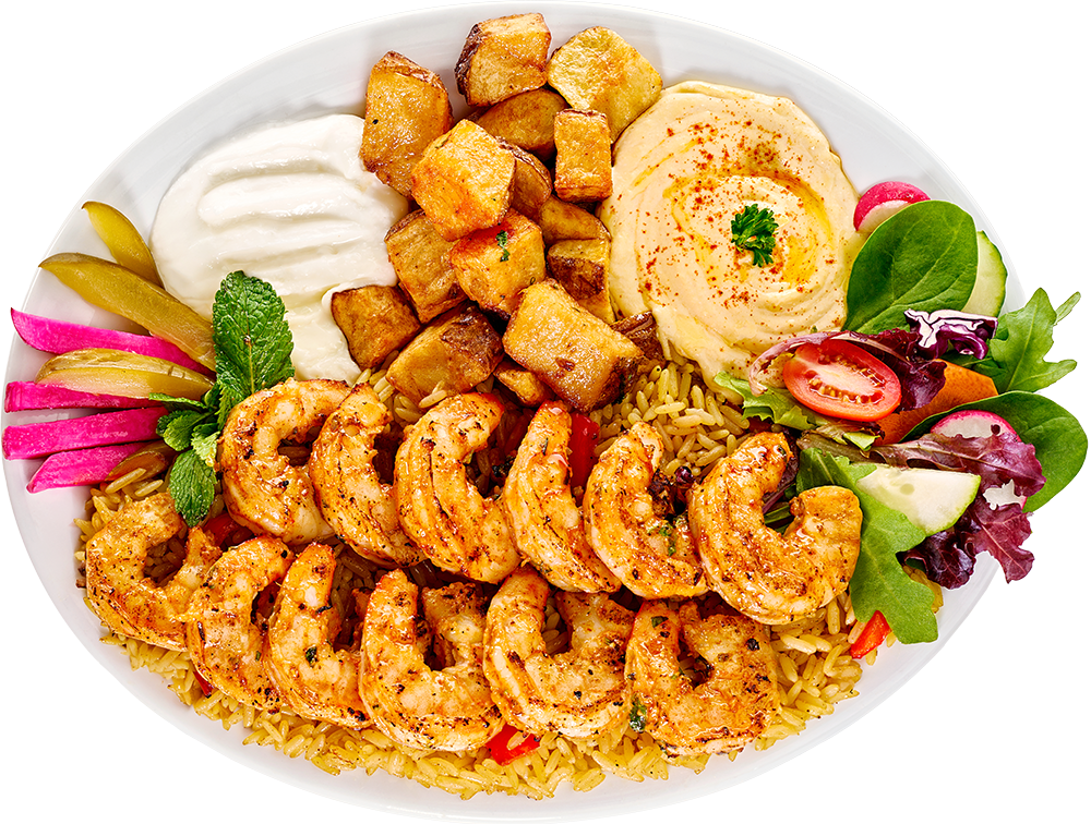 Grilled shrimp platter Plate